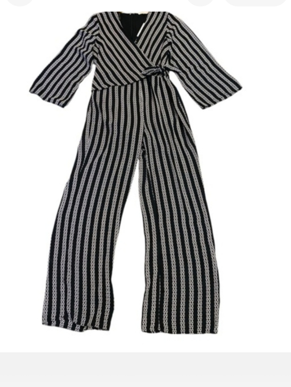 Michael Kors Chain Print Jumpsuit Fauz Wrap, Size 4 - Picture 5 of 9